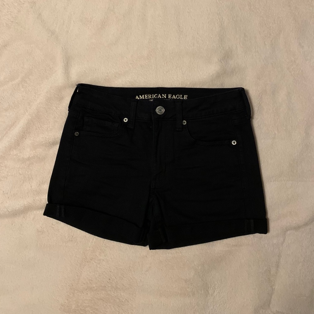 American eagle black jean shorts